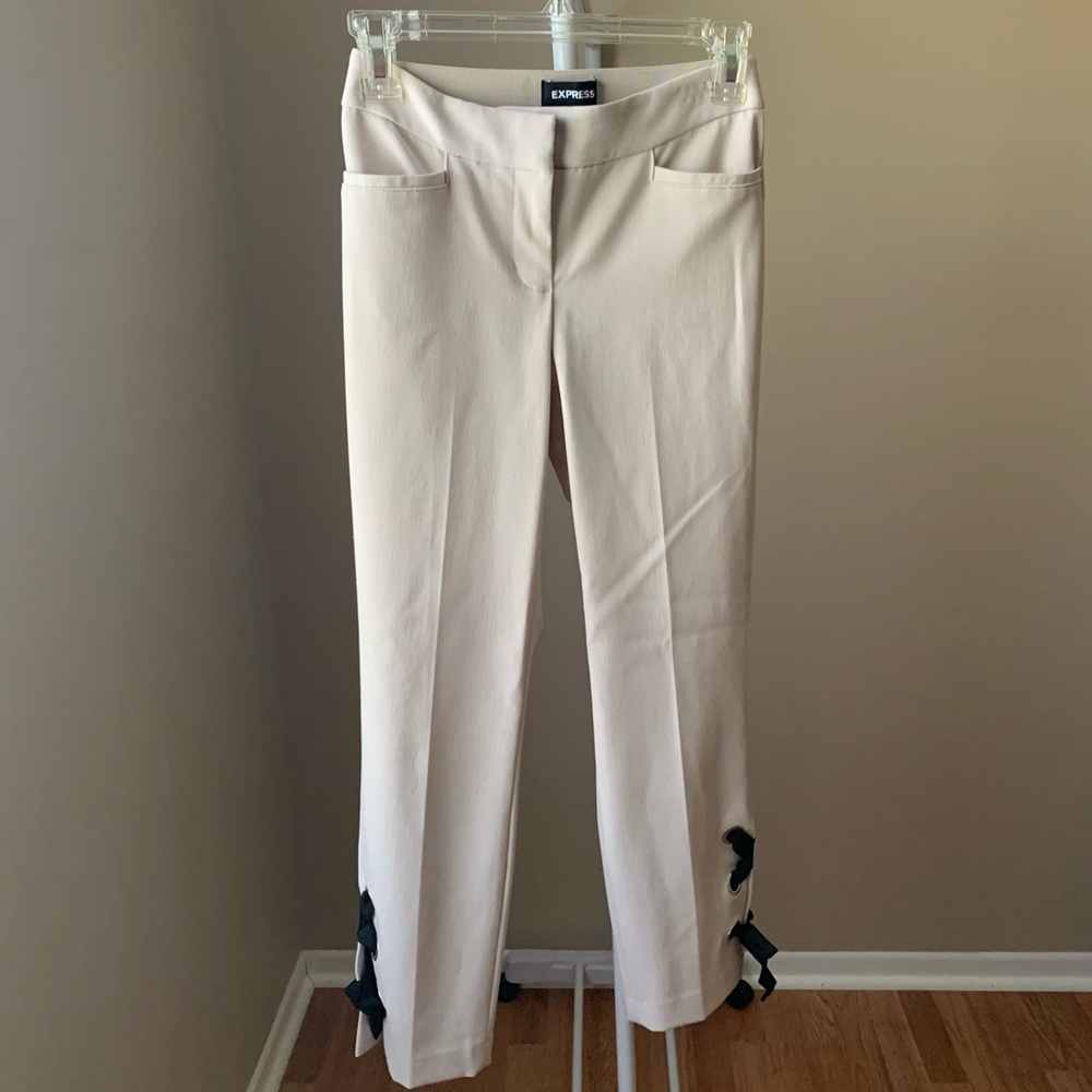 Petite White Pants w/ Ties
